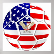 USA United States Soccer Ball gifts sports fan Print