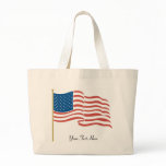 USA-Waving Flag Tote Bags
