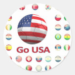 USA  World Cup 2010 South Africa Round Sticker