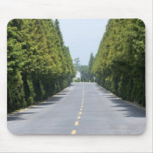 USA, Yellowstone National Park, Treelined road Mouse Pads