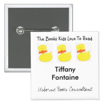 Usborne Books duck name tag Pinback Button