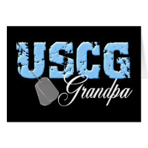 uscg99grandpa2blk greeting cards