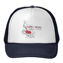 USCG Wife Floral Swirls Hat