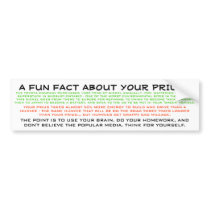 USE THE BRAIN 1 - PRIUS BUMPER STICKER