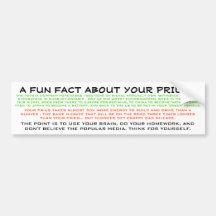USE THE BRAIN 1 - PRIUS BUMPER STICKER