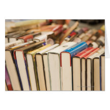 Used books at a rummage sale greeting card