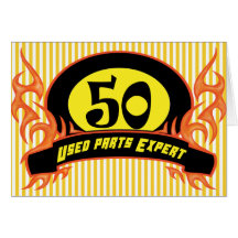 Used Parts 50th Birthday Party Invitations Cards