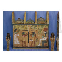 Ushabti casket with a scene of psychostasis card