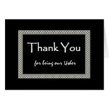 USHER Chequerboard Wedding THANK YOU Cards