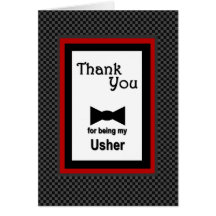 USHER Wedding Thank You with Bow Tie Cards