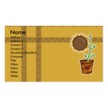 Usine mise en pot mignonne de tournesol modèles de cartes de visite