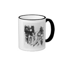 Using a bow at the gate of Yven Coffee Mug