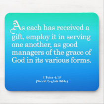 Using Gifts from God 1 Peter 4:10 Mousepad