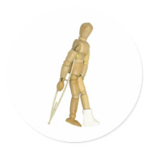 UsingCrutches031910 Round Sticker