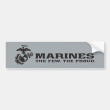 USMC The Few The Proud Logo - Black Bumper Sticker