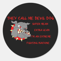 USMC They Call Me Devil Dog Round Stickers