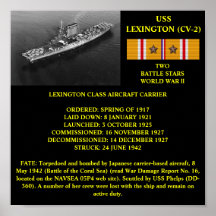 USS LEXINGTON (CV-2)  POSTER