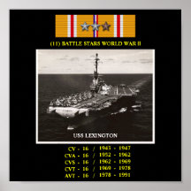 USS LEXINGTON (CV/ CVA/ CVS/ CVT/ AVT-16) POSTER