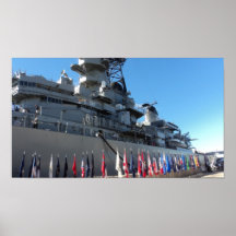 USS Missouri Flags Poster