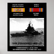 USS TENNESSEE (BB-43) POSTER