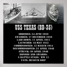 USS TEXAS (BB-35) POSTER