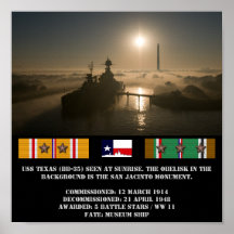 USS TEXAS (BB-35) POSTER