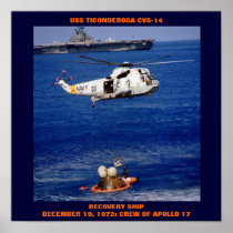 USS TICONDEROGA (CVS-14)  APOLLO 17 POSTER