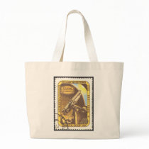 USSR 1957 Jumbo Tote Astronomy Stamp Art Canvas Bag