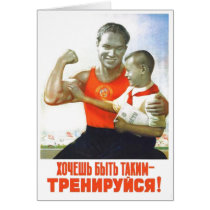 USSR CCCP Cold War Soviet Union Propaganda Posters Greeting Cards