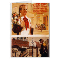 USSR CCCP Cold War Soviet Union Propaganda Posters Card