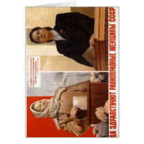 USSR CCCP Cold War Soviet Union Propaganda Posters Card