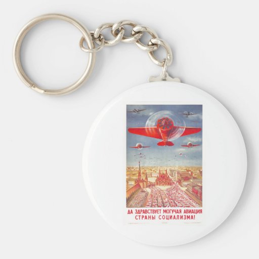 USSR CCCP Cold War Soviet Union Propaganda Posters Keychains