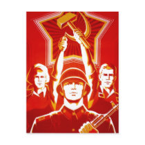 USSR CCCP Cold War Soviet Union Propaganda Posters Post Card