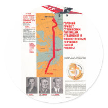 USSR CCCP Cold War Soviet Union Propaganda Posters Round Stickers