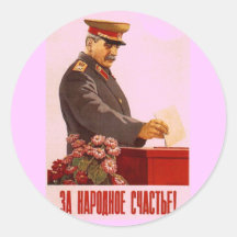 USSR CCCP Cold War Soviet Union Propaganda Posters Round Stickers