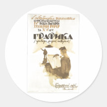 USSR CCCP Cold War Soviet Union Propaganda Posters Round Sticker