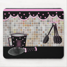 Ustensiles de cuisine de point de polka tapis de souris