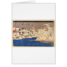 Utagawa Kuniyoshi - Snow at Senso-j Greeting Cards