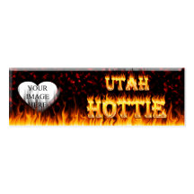 Utah Hottie fire and red marble heart. Business Card Templates