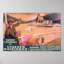 Utazzek Hajoinkon Budapest Travel Poster