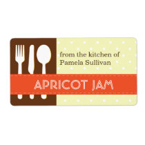 Utensil orange brown from the kitchen of jar label labels