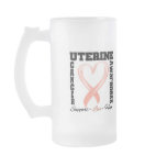 Uterine Cancer Awareness Brushed Heart Ribbon mugs