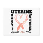 Uterine Cancer Awareness Brushed Heart Ribbon postcards
