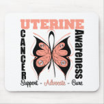 Uterine Cancer Awareness Butterfly mousepads