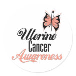 Uterine Cancer Awareness Butterfly stickers
