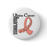 Uterine Cancer Awareness Gemstone Ribbon buttons