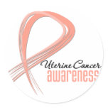 Uterine Cancer Awareness Grunge Ribbon stickers