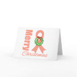 Uterine Cancer Awareness Merry Christmas Ribbon cards