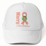 Uterine Cancer Awareness Merry Christmas Ribbon hats