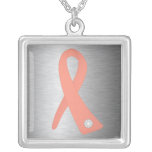 Uterine Cancer Awareness Ribbon necklaces